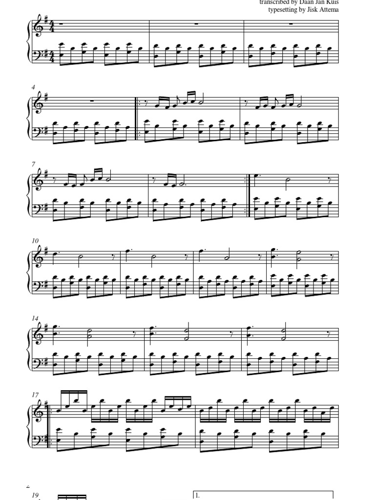 [Sheet Music Piano] Yann Tiersen Comptine - Amelie Poulain