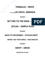Tak Terbalas - Drive Mabuk Cinta-Armada: Back To December - Taylor Swift