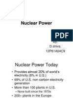 Nuclear Power: By, D.shiva. 12P61A04C9