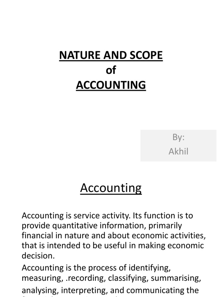 Nature and Scope of Accounting Profit (Accounting) Taxes