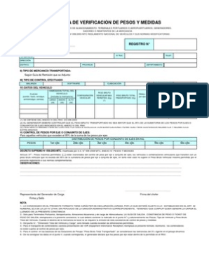 Empresario Continente precoz Constancia de Pesos y Medidas - Formato | PDF | Eje | Automóviles