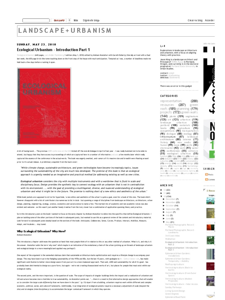 Ecological Urbanism: A New Approach | PDF | Ecology | Sustainability