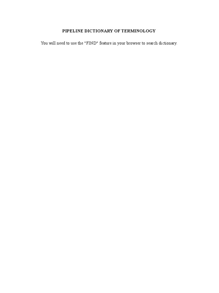Pipeline Terminology Dictionary | PDF | Home & Garden