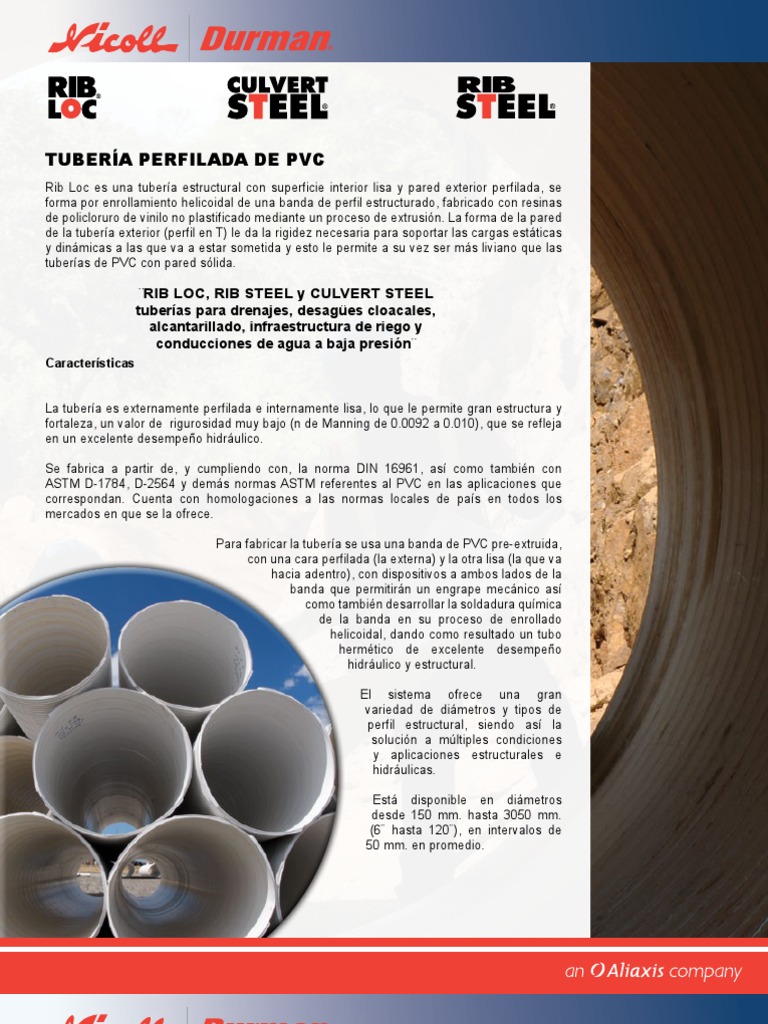 Tubería Ribloc: Solución Estructural PVC | PDF | Tubería (transporte de ...
