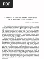 A Essencia Da Obra de Arte