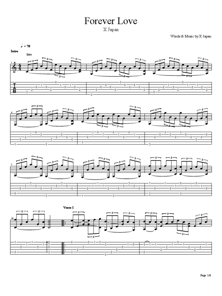 X Japan - Forever Love | PDF | Guitars | Guitar Family Instruments