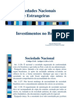 Sociedades Nacionais e Estrangeiras - Investimentos No Brasil
