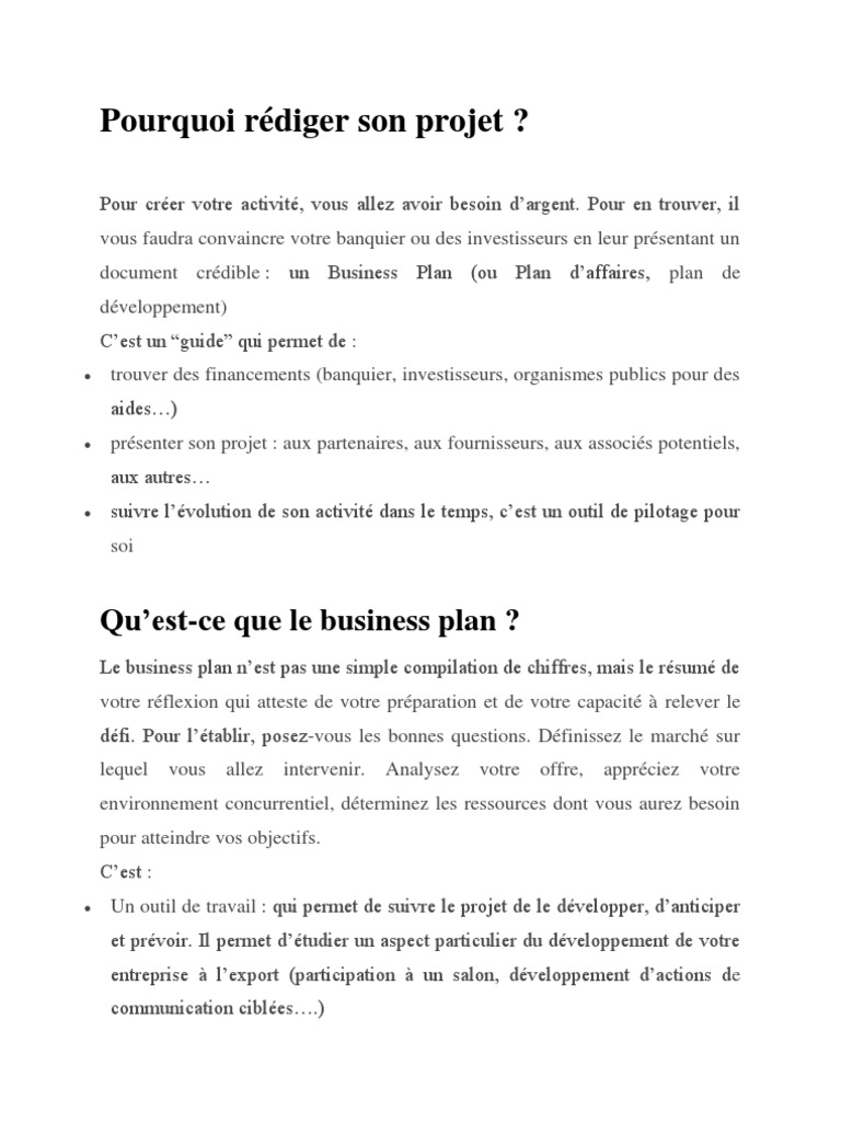 Comment rédiger son projet