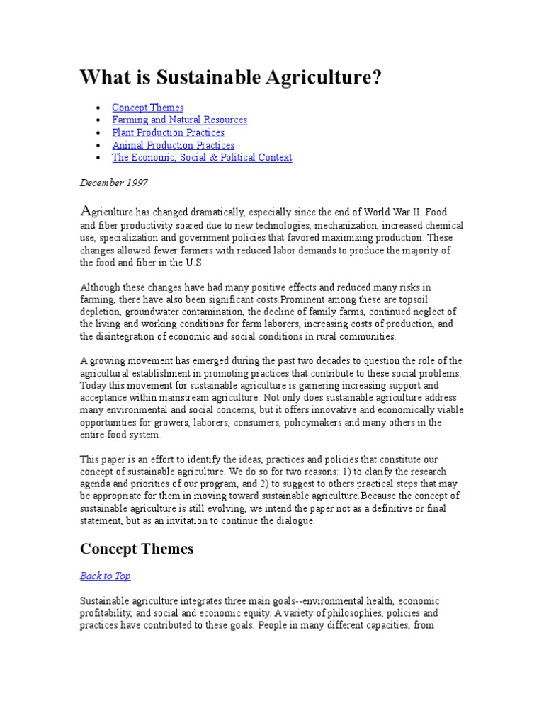 What Is Sustainable Agriculture Pdf