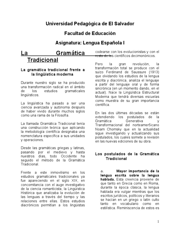 Gram Ítica Tradicional | PDF | Lingüística | Gramática