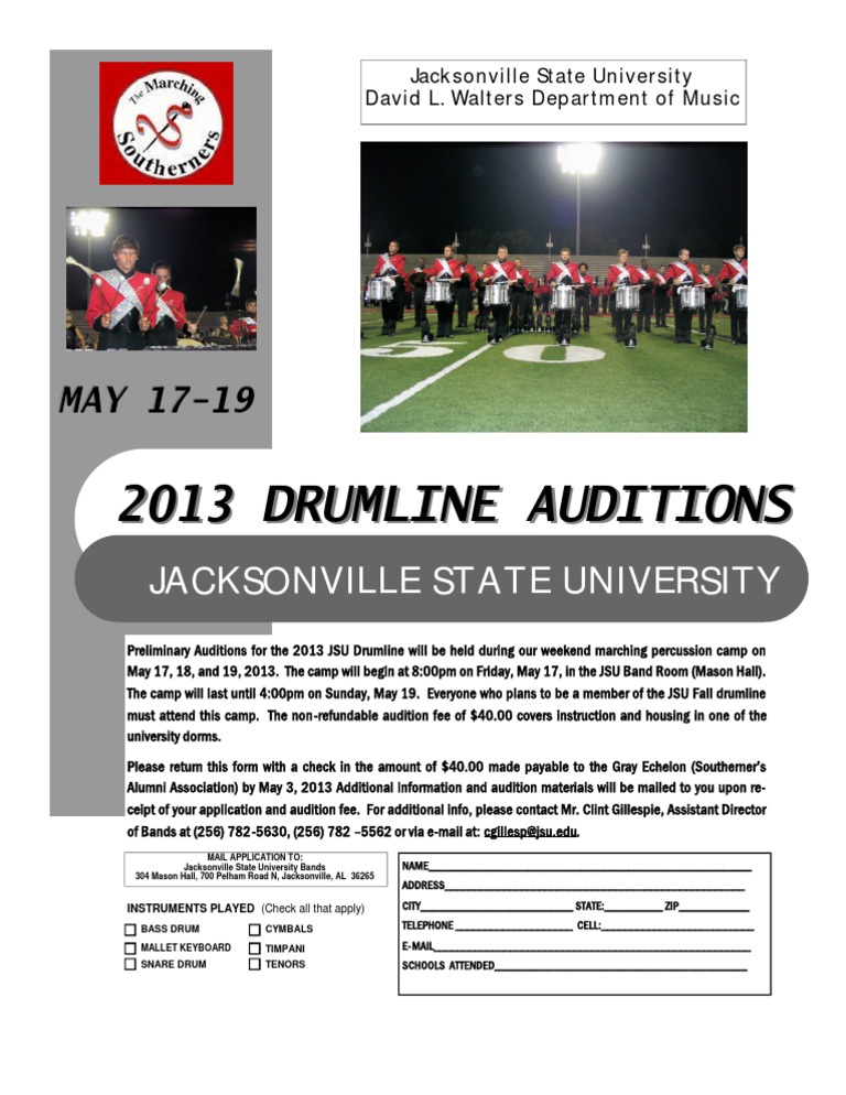 Drumline Audition 2013a