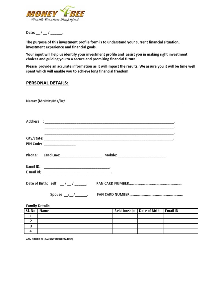 Data Form Financial Planning | PDF | Insurance | Life Insurance