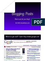 Blogging: Posts: What To Put Into Your Blogs?