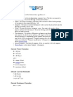 electrical formulas