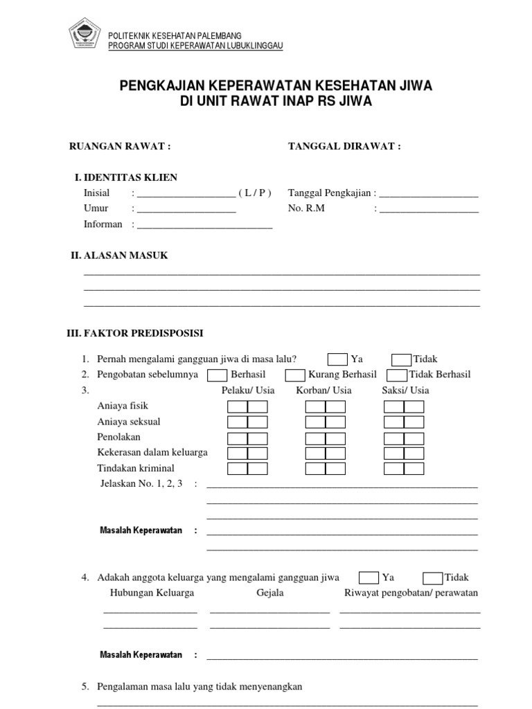 Format Pengkajian Jiwa Pdf