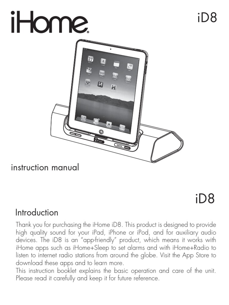 iHome iD8 Stereo Speaker System | Battery (Electricity) | Ac Power