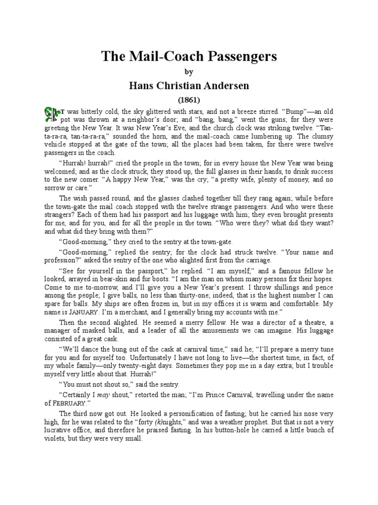 The MailCoach Passengers Hans Christian Andersen PDF