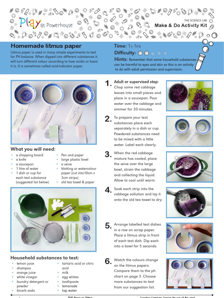 Red Cabbage Litmus Paper PDF Creative Commons License Ph