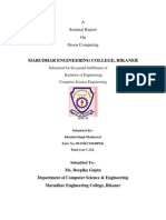 Marudhar Engineering College, Bikaner: A Seminar Report On Green Computing