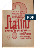 Labor Union and Stalin Interview 1927