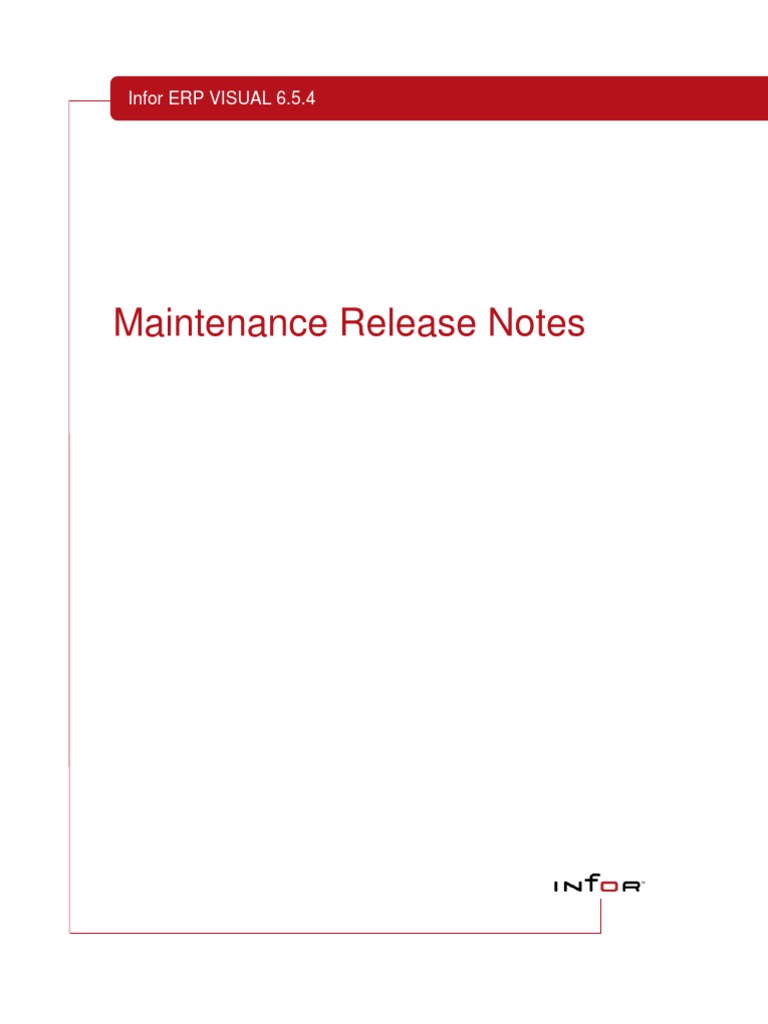 Ve 654 Maintenance Release Notes | PDF | Software Bug | Oracle Database