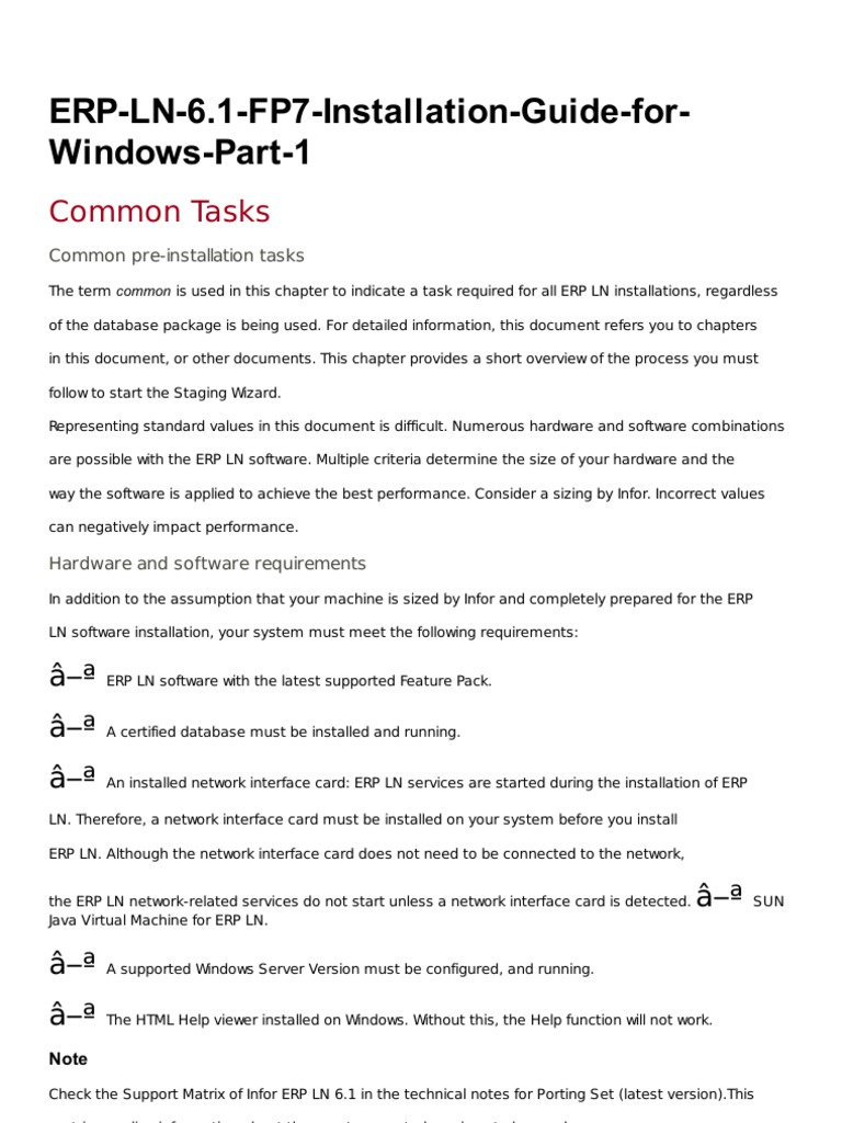 ERP LN Installation Guide for Windows | PDF | Hard Disk Drive ...