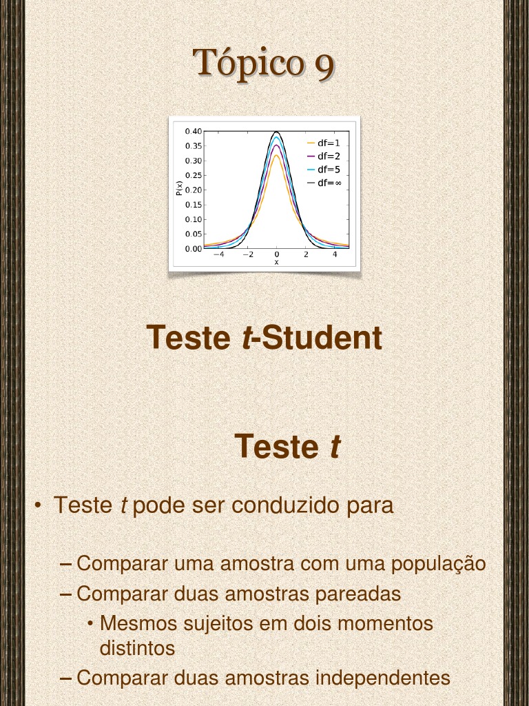 Teste t-Student: Métodos e Aplicações | PDF