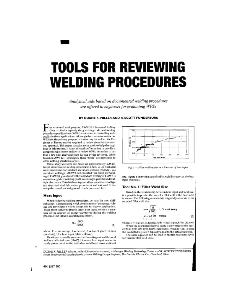 Tools For Reviewing Welding Procedures | PDF