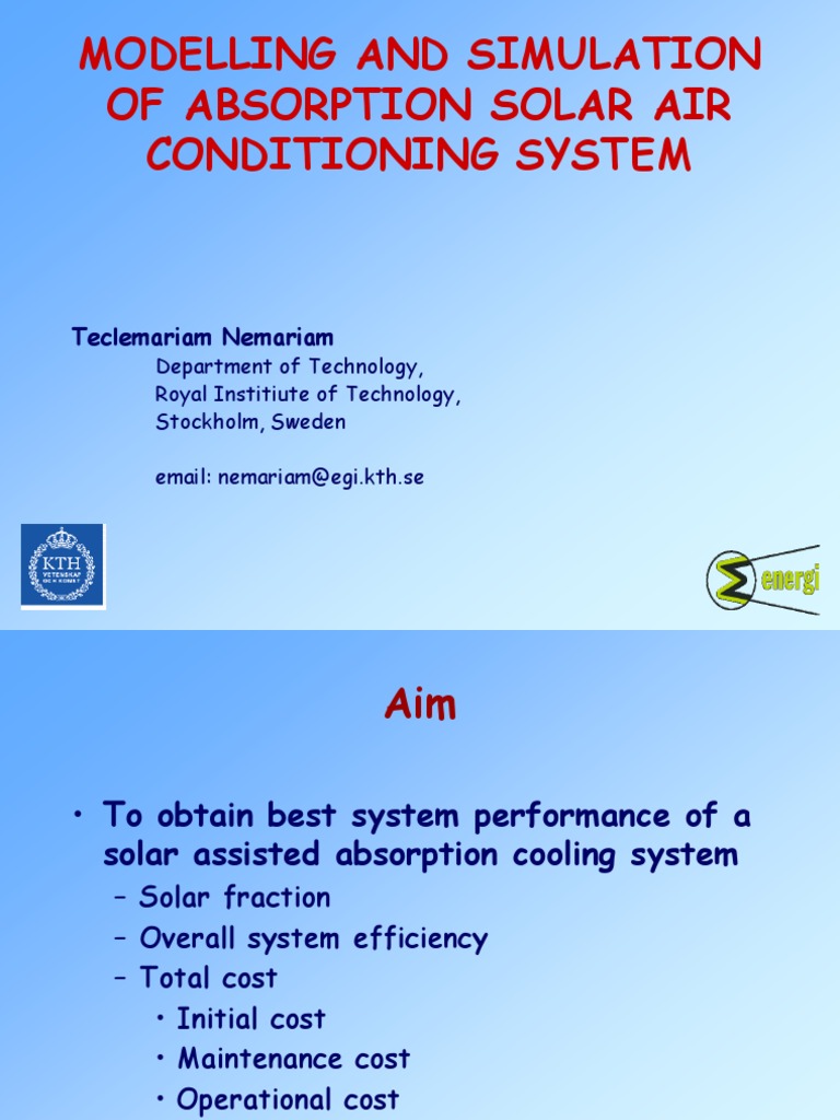 Solar Absorption AC System Simulation | PDF | Refrigeration | Hvac