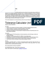 Tolerance Calculator (M/F) : Recognizing Potentials. Creating Innovation