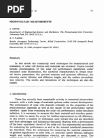 Photovoltaic Measurements