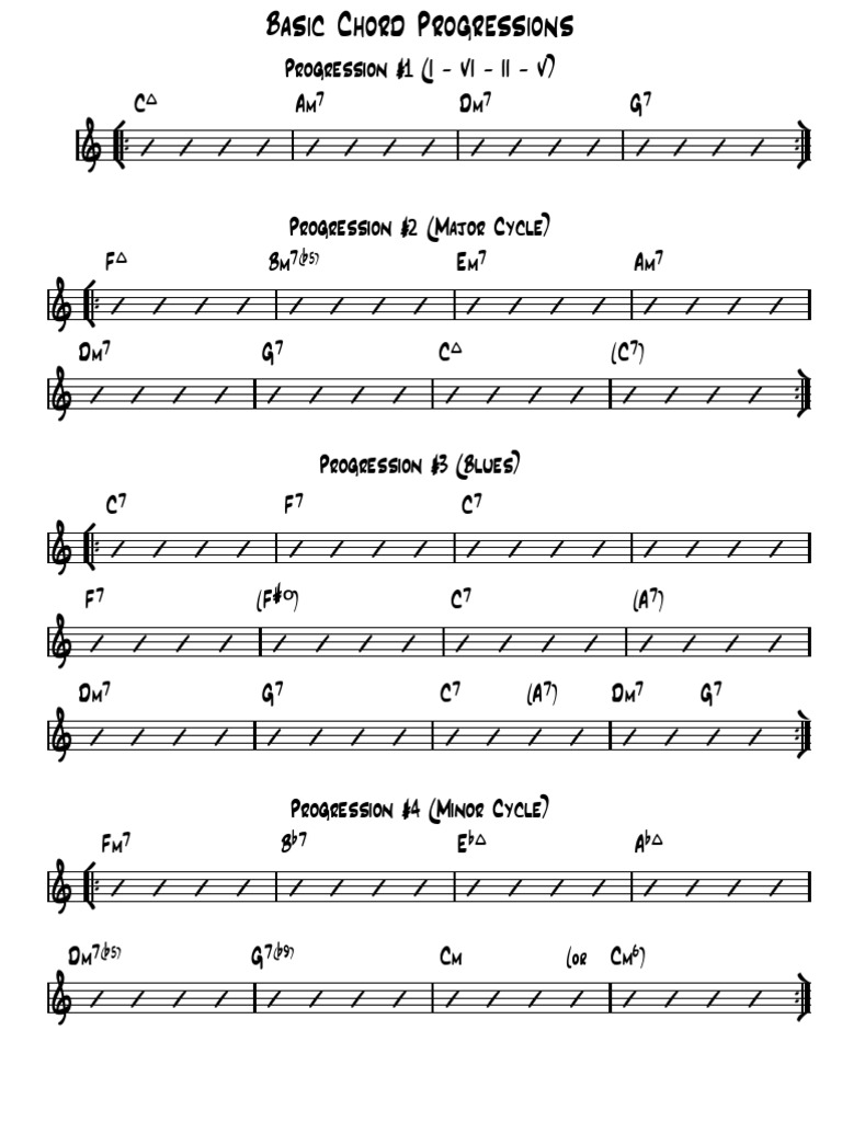 Jazz Chord Progressions Guide | PDF