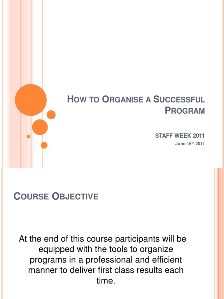 How To Organise A Successful Program | PDF | Business