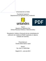 7.Recopilación, Análisis y Evaluación de las metodologías de calibración de modelos de RDAP empleadas en algunas ciudades de Colombia