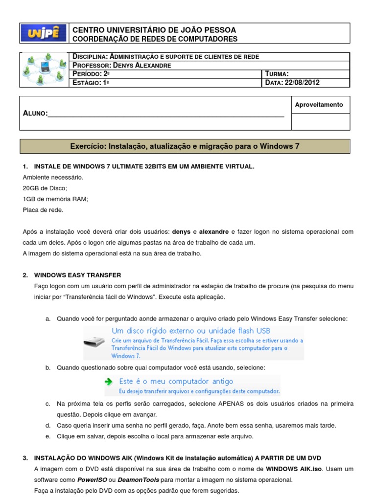 Instalação Configuração E Criação De Imagem Padrão Do Windows 7