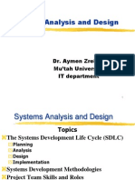 System Analysis and Design: Dr. Aymen Zreikat Mu'tah University IT Department