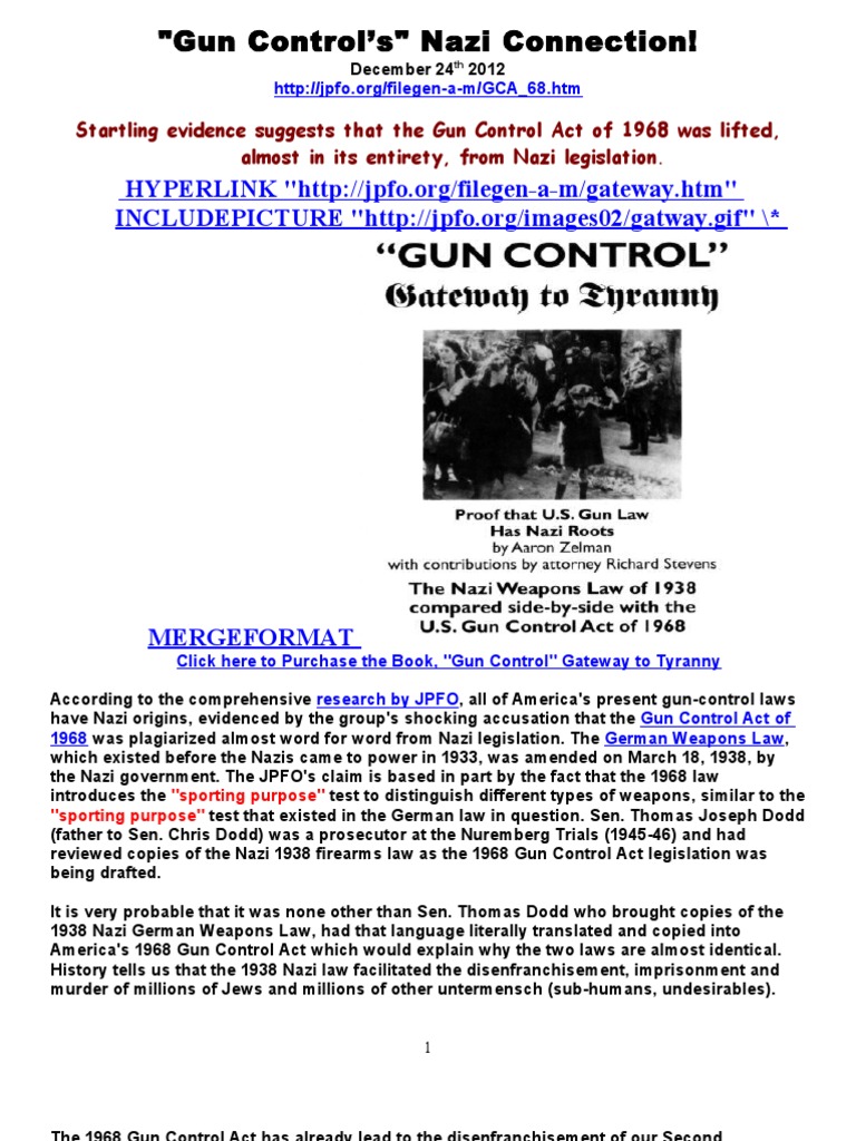 Gun Control's Nazi Connection | PDF | Gun Politics In The United States ...