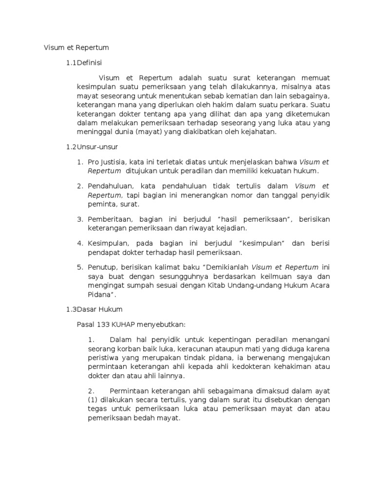Repertum Ditujukan Untuk Peradilan Dan Memiliki Kekuatan Hukum