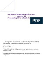 Database Systems&Applications Preserving FD's &tuple Calculus