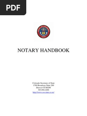 Notary Handbook Colorado