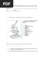 Treino para a ficha de avaliação de ciências da natureza
