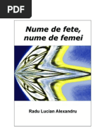 Nume de Fete - Nume de Femei - Radu Lucian Alexandru