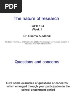 Research Course 1: The Nature of Research