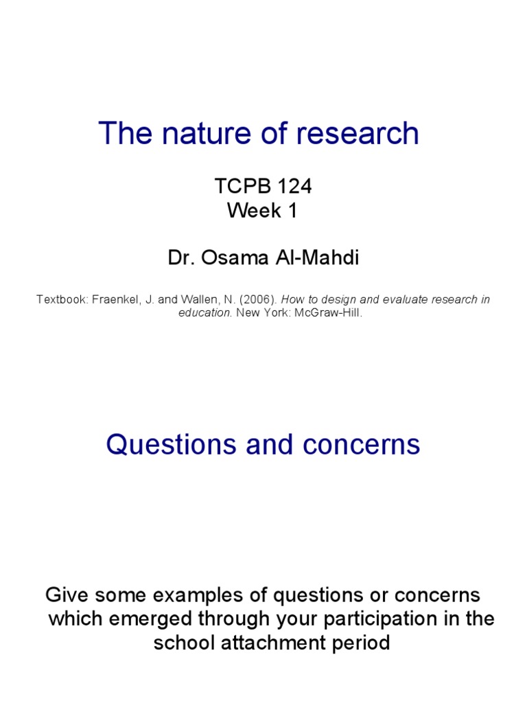 Research Course 1: The Nature of Research | PDF | Qualitative Research ...
