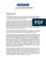 ¿Ahora, Una Reforma Bancaria?