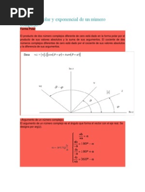 1 4 Forma Polar Y Exponencial De Un Numero Complejo Numero