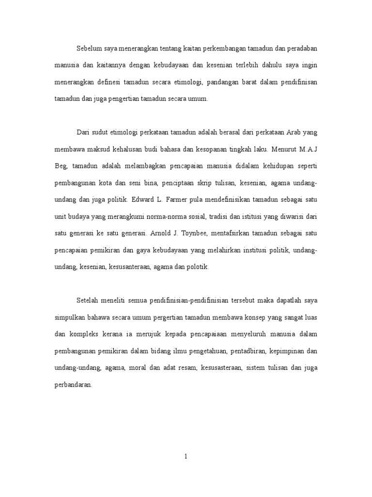 Tamadun Dan Kaitannya Dengan Kebudayaan Dan Kesenian Pdf