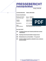 PRESSEBERICHT PolizeipräSidium Montag, 2. MäRz 2009 Jourdienstbeamtin: Unsere Erreichbarkeit