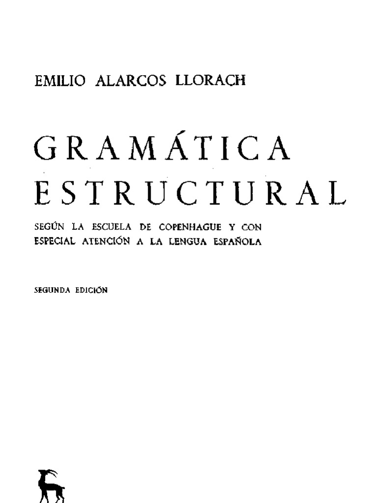 Alarcos Llorach. Gramática Estructural | PDF | Género gramatical ...