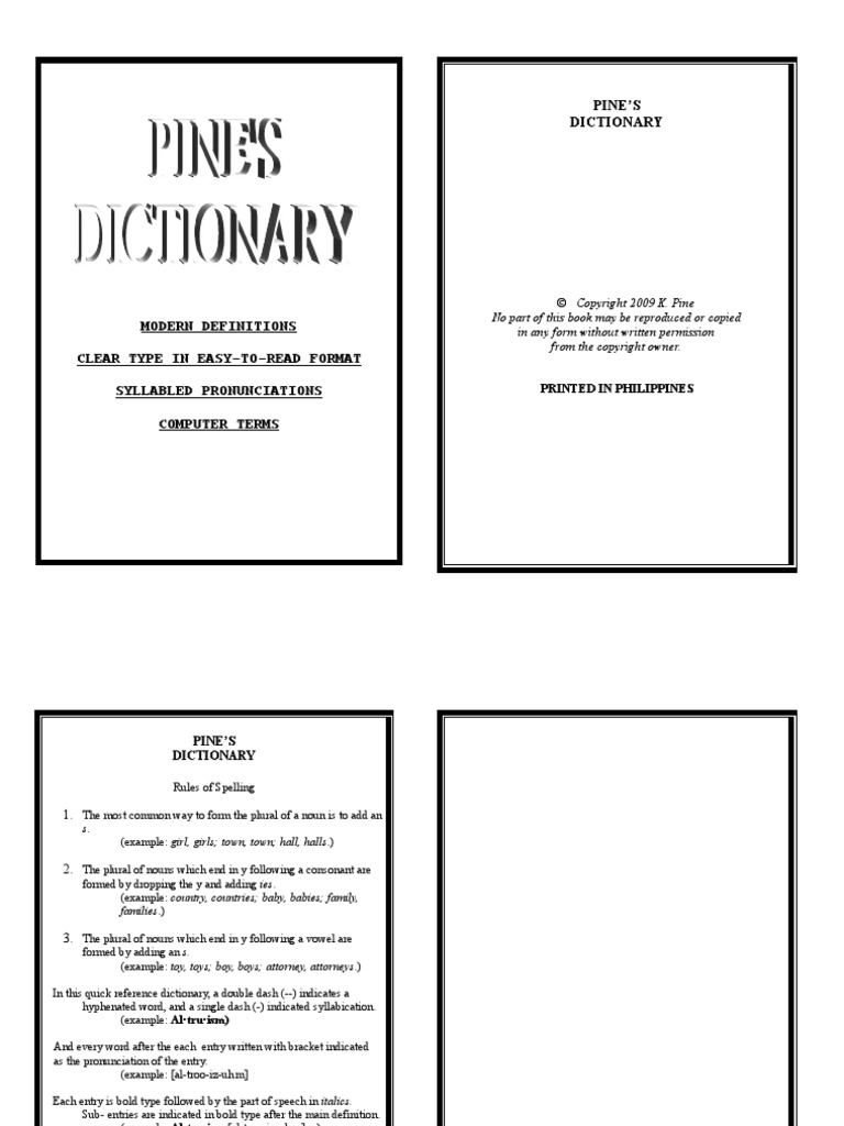 Sample Of simple dictionary | Dictionary | Plural